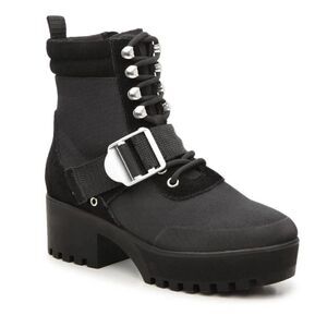 Steve Madden Grady Black Chunky Black Boots Size 8